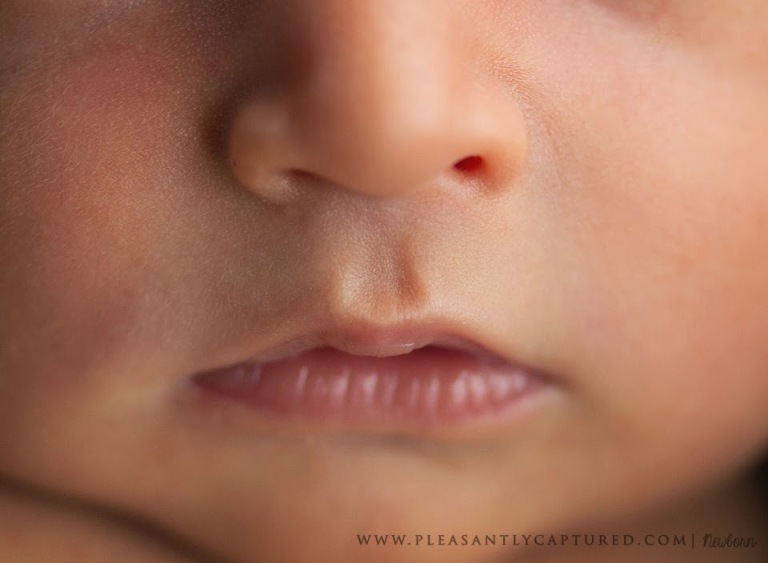Close up of baby lips and nose - Wilmington NC Jacksonville NC newborn photography