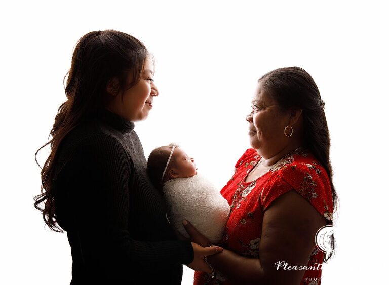 Beautiful generational newborn photo of grandmother, mother and newborn baby girl - richlands nc Newborn photographer