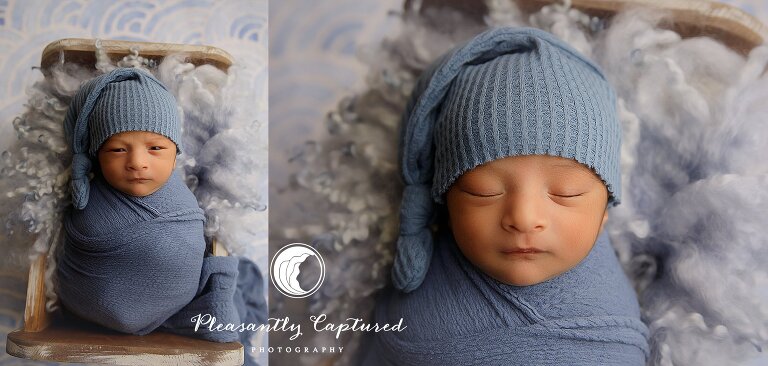 Camp Lejeune Newborn Session – Baby Boy in Soft Blues