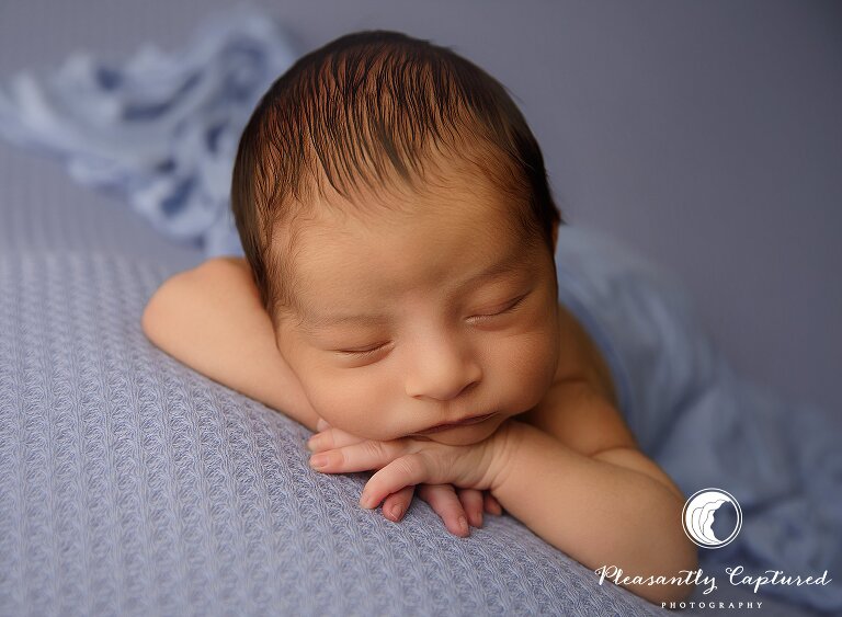 Camp Lejeune Newborn Session – Baby Boy in Soft Blues