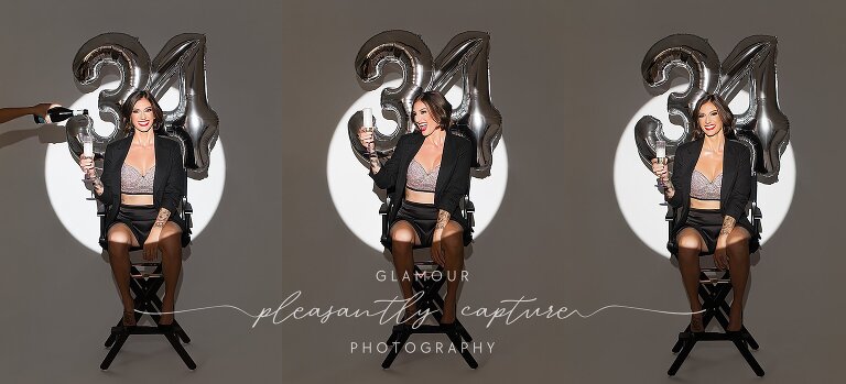 Empowering birthday photoshoot with editorial styling and smoky glam by Makeup by Christina