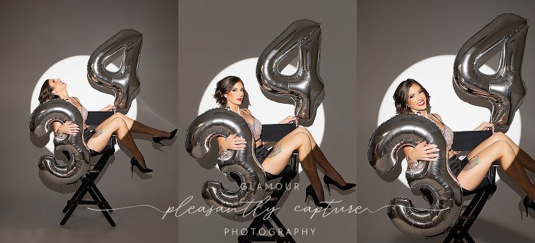 Jacksonville NC glamour photographer captures confident 34-year-old mom in studio session