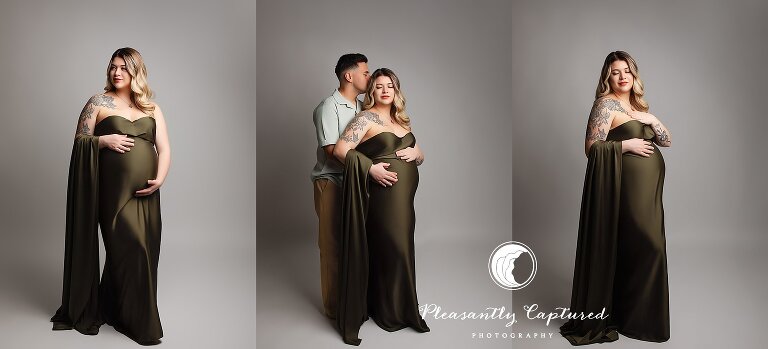 Jacksonville NC studio maternity photographer capturing elegant pregnancy portraits